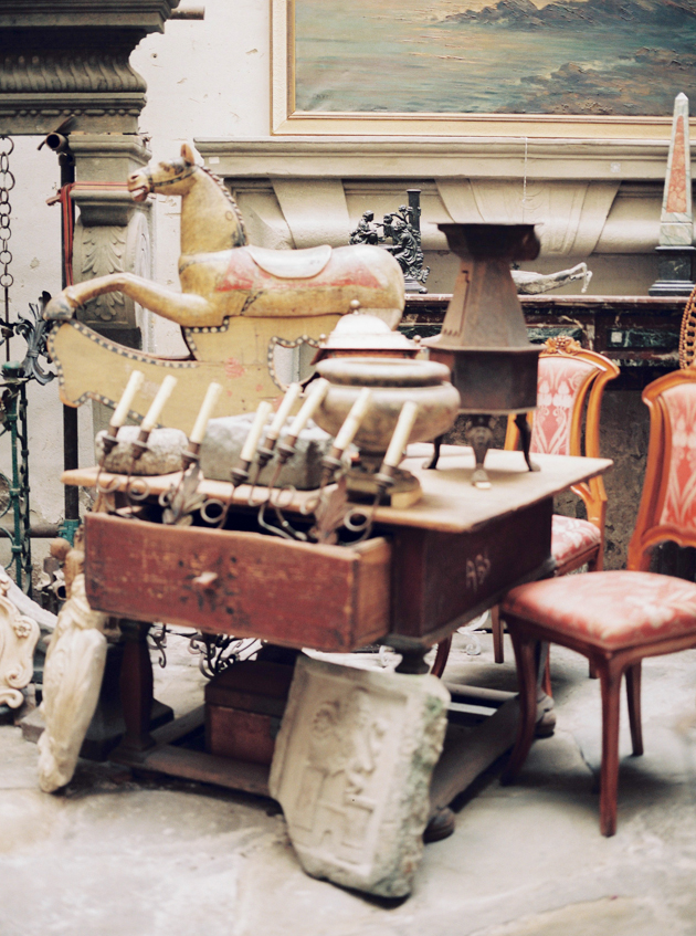 Antique shop styled shoot in Florence