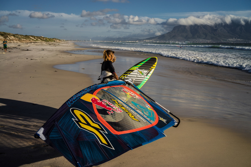 Windsurfer Olya Raskina in South Africa. 2014 for Red Bull