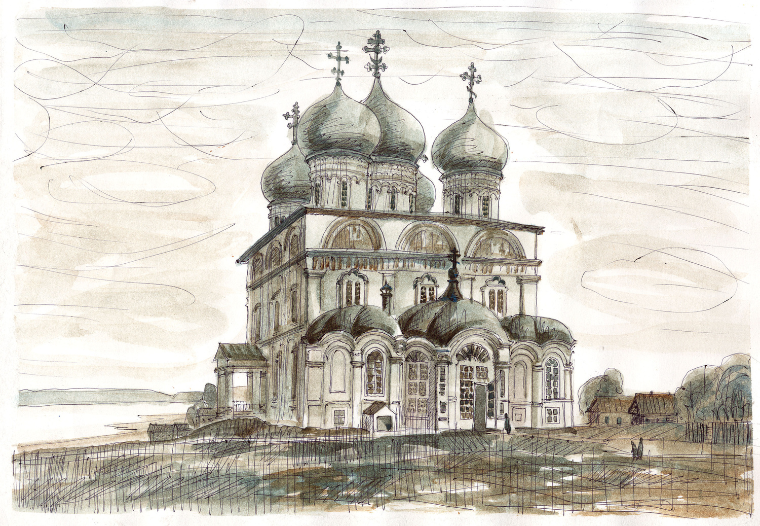 Трифонов монастырь Киров рисунок