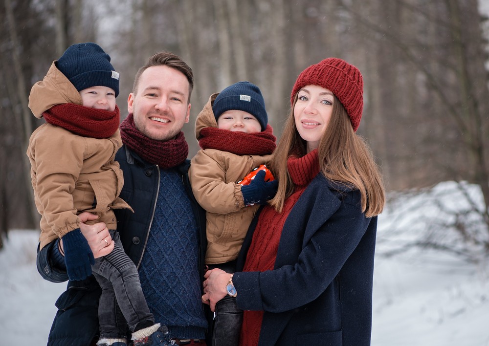 Зимняя семейная фотосессия
