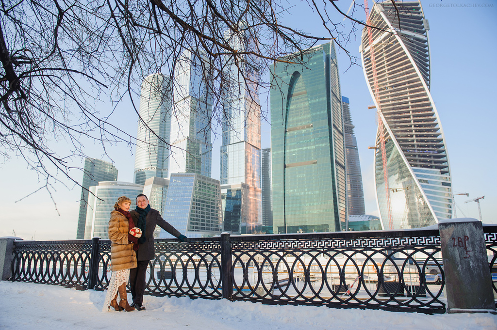 WEDDINGS (СВАДЬБЫ) - Alexey & Anya - Зимняя Свадьба Алексея и Ани мост Багратион ресторан Сити клаб (City club)