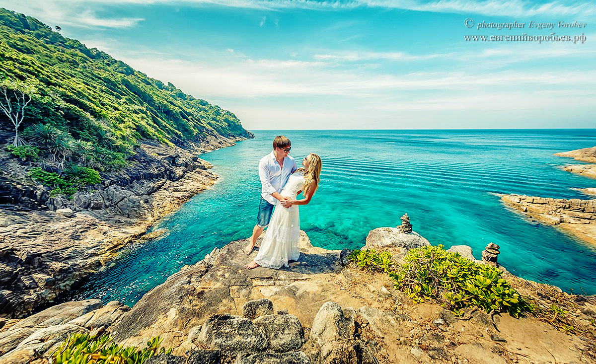 фотосессеия лавстори love story фотограф Пхукет Таиланд Phuket пара экскурсия море пляж пальма Тачай