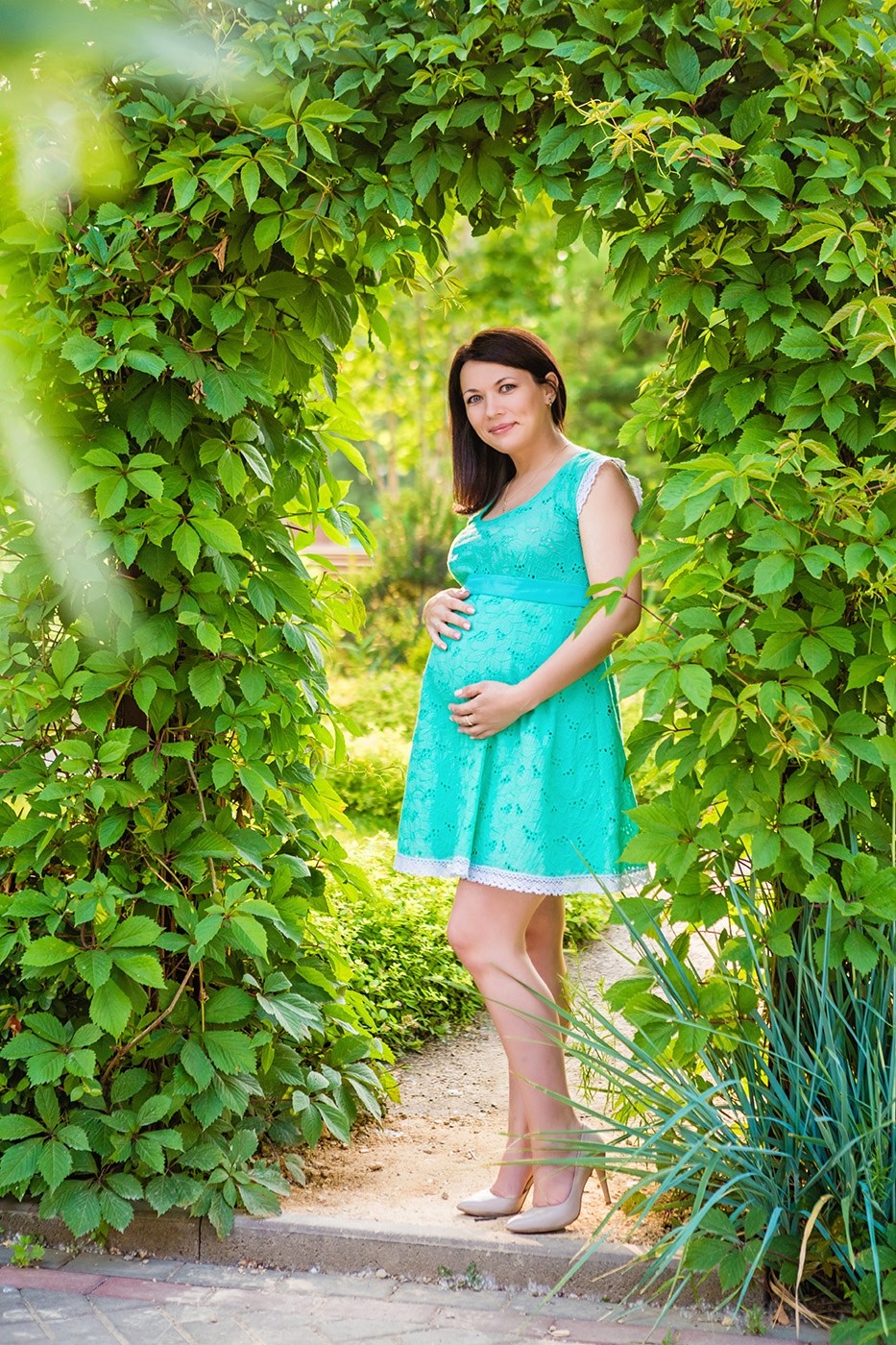 беременная фотосессия фотограф Красноярск девушка в ожидании чуда сады мечты