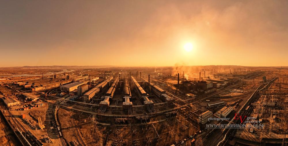 Красноярский алюминиевый завод фотография фотограф фотосъемка квадрокоптер дрон экология трубы цеха 