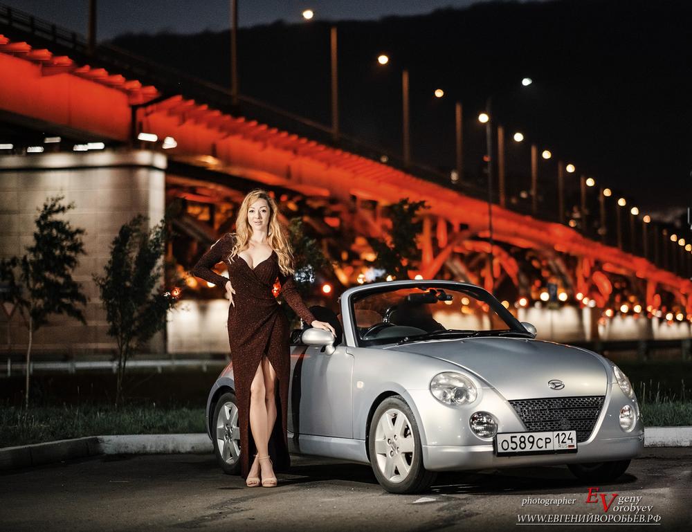 красивая фотосессия красноярск девушка платье туфли прическа автомобиль кабриолет фотограф 
