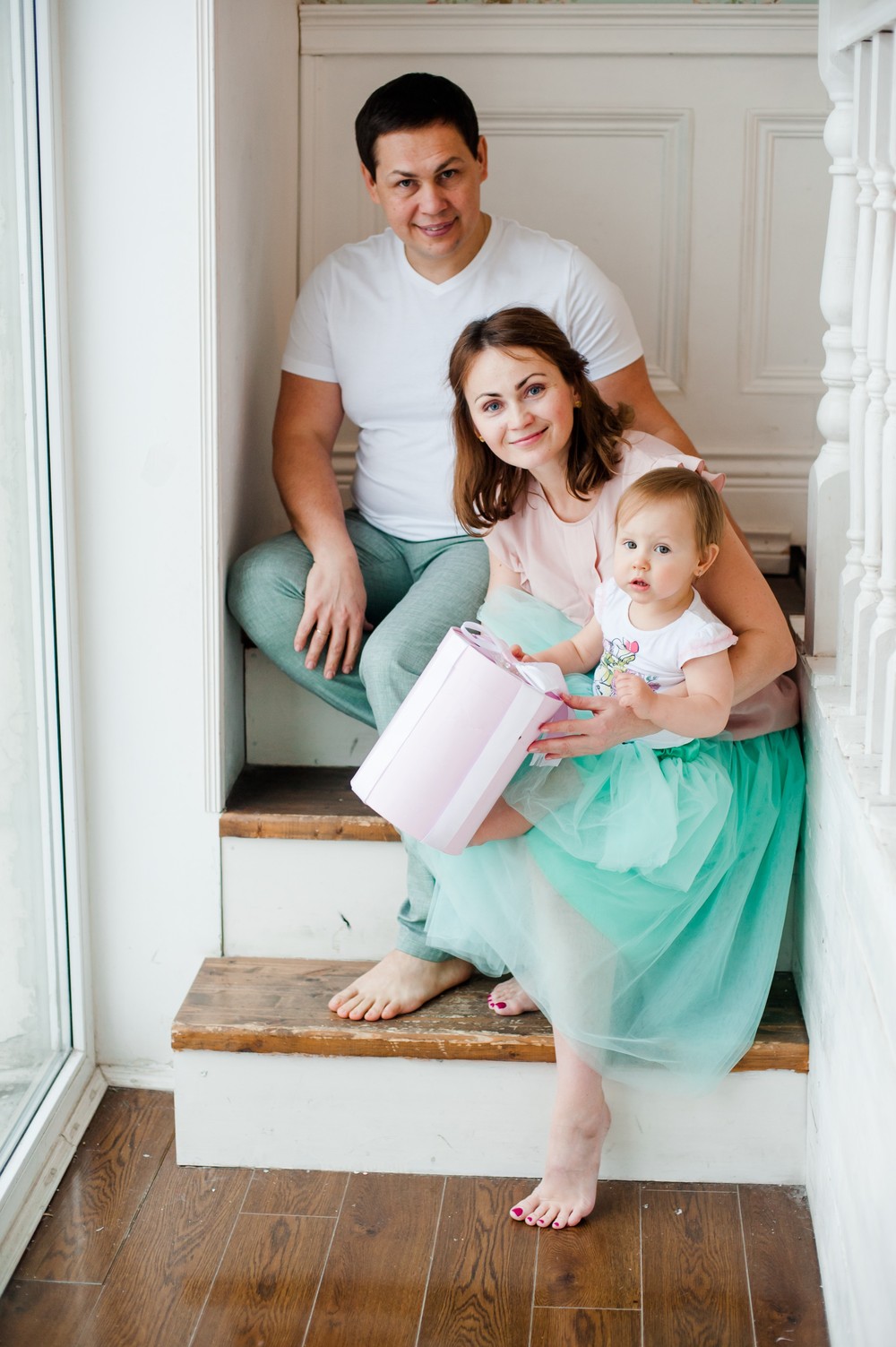 Евгения и ее семья, новогодняя фотосессия