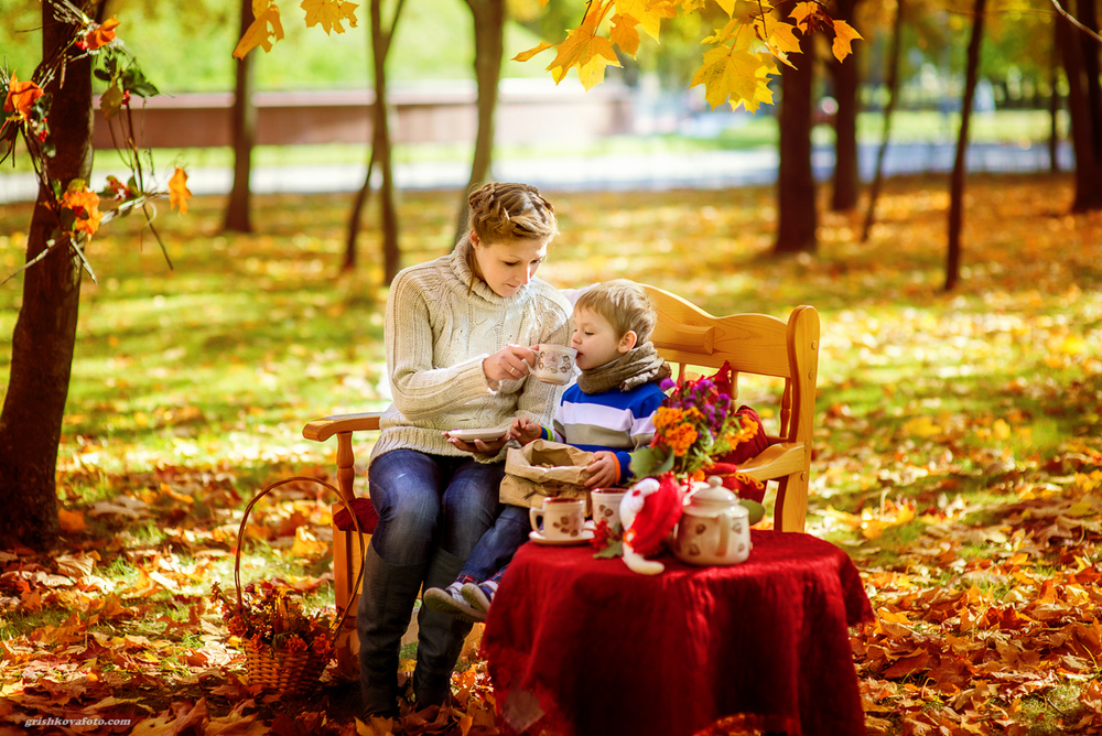 Детская фотосессия - Осеннее чаепитие, 2014