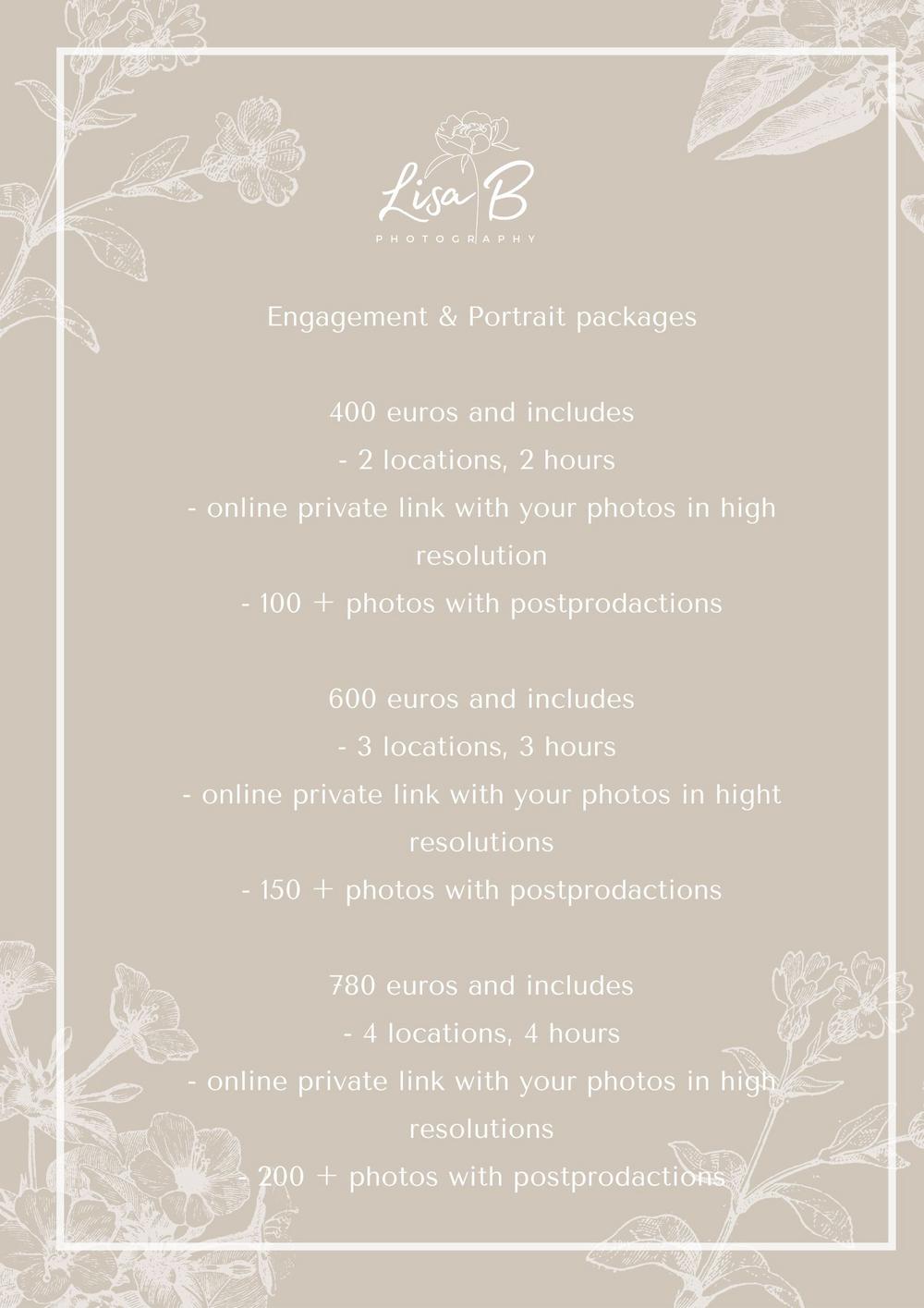 TARIFS MARIAGE