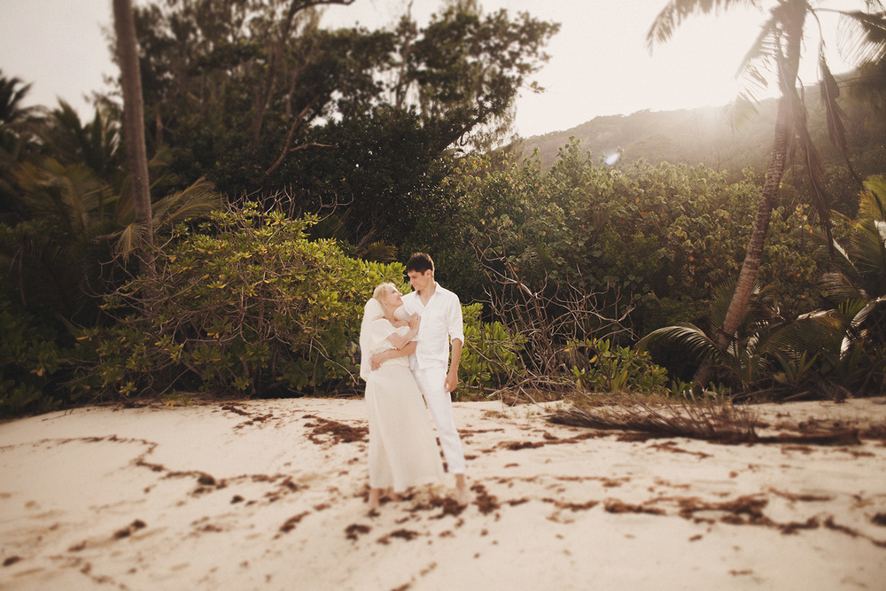 Wedding, Seychelles, Sihluette