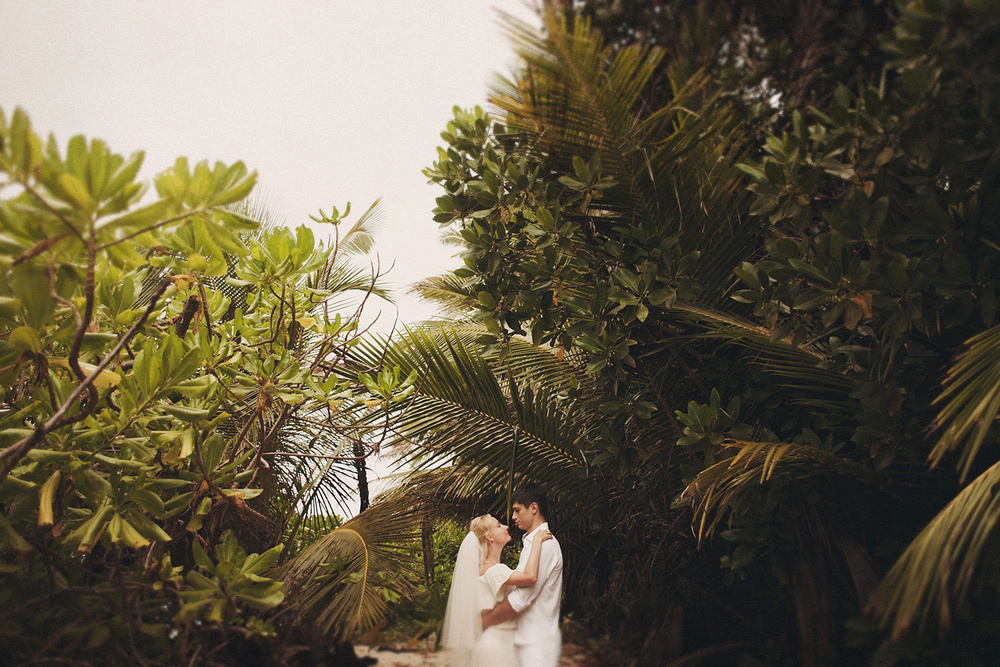 Wedding, Seychelles, Sihluette