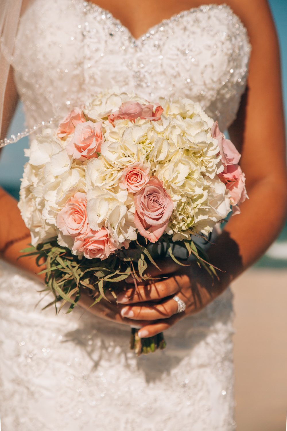 J + J. Beach wedding