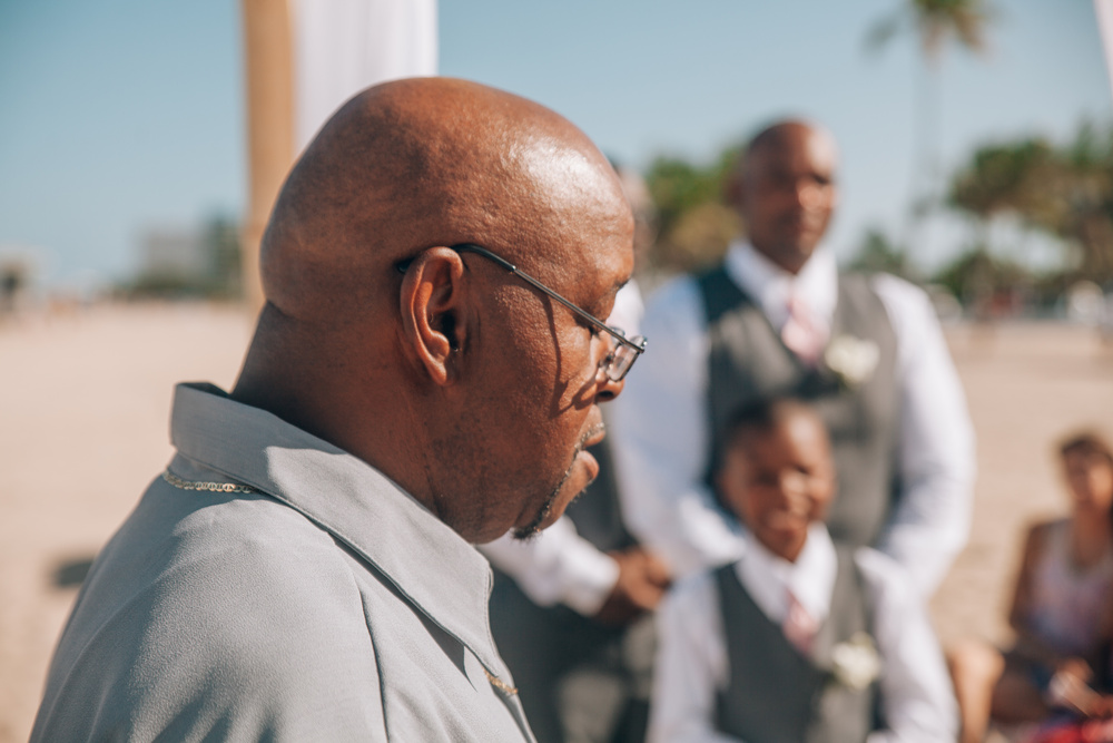 J + J. Beach wedding