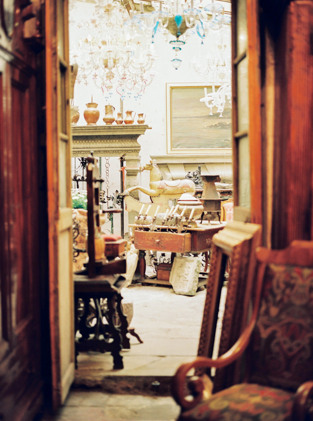 Antique shop styled shoot in Florence