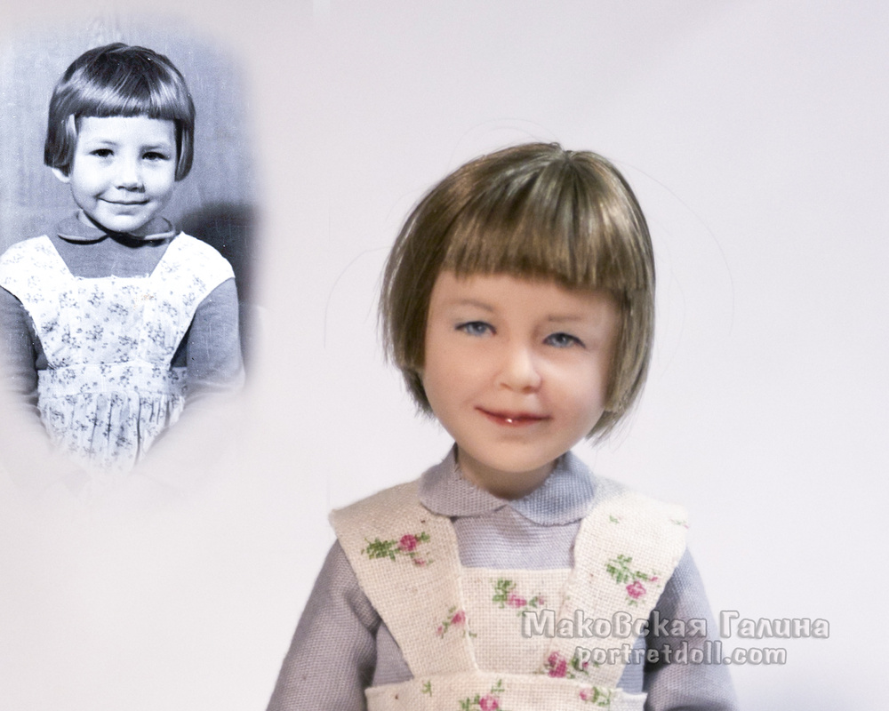 Портретная кукла ребенка - ДЕВОЧКА В ФАРТУЧКЕ