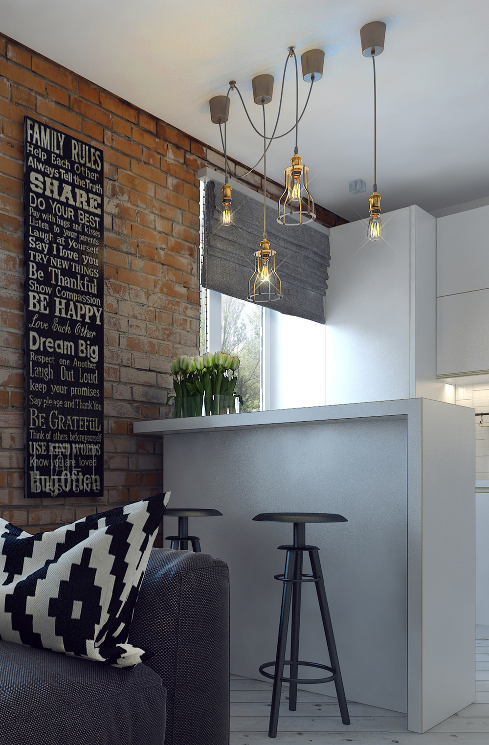 Loft-Style 38 sq.m apartment, Moscow