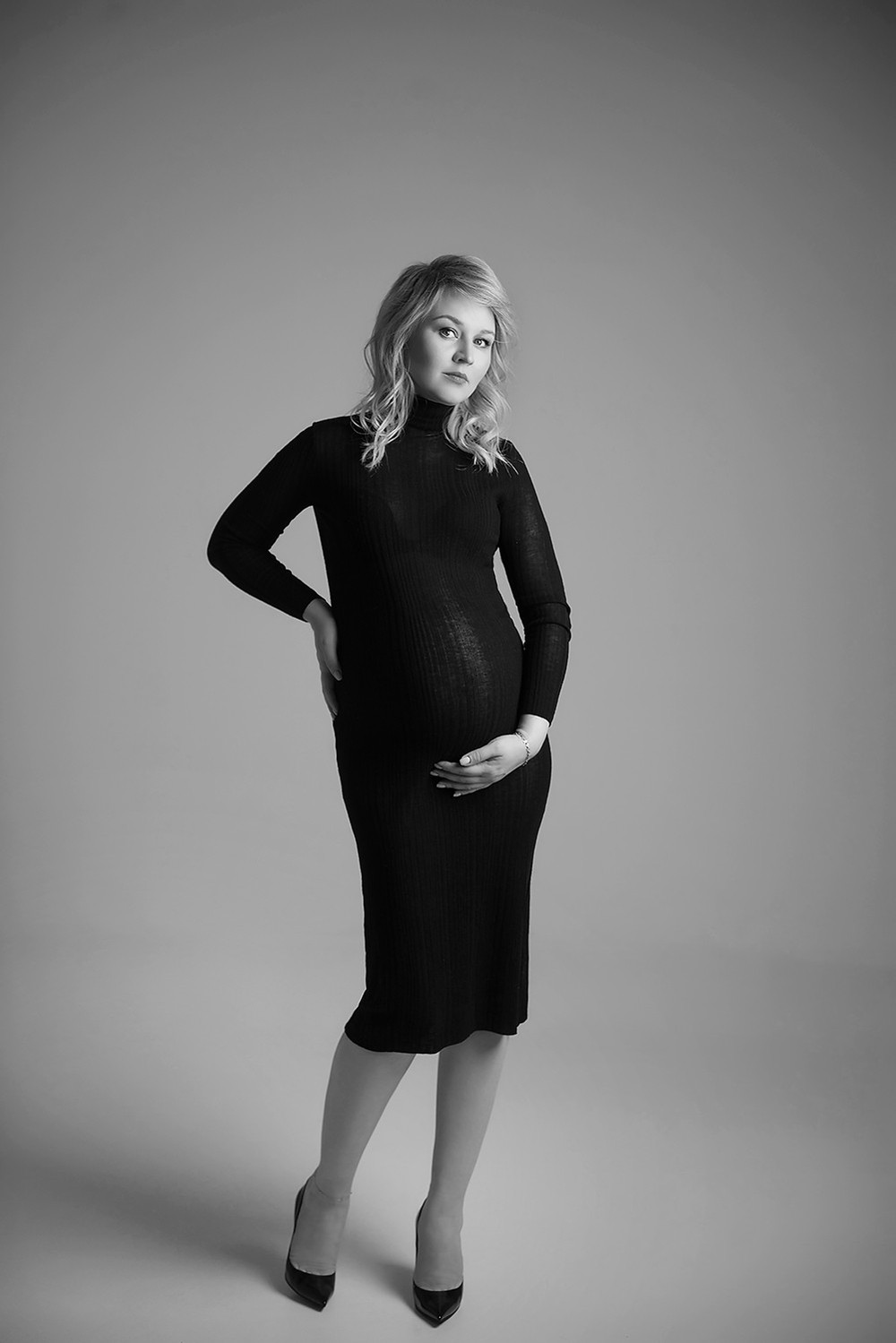 фотосессия, фотограф, беременности, циклорама, в стиле вог, vogue, черно белое фото
