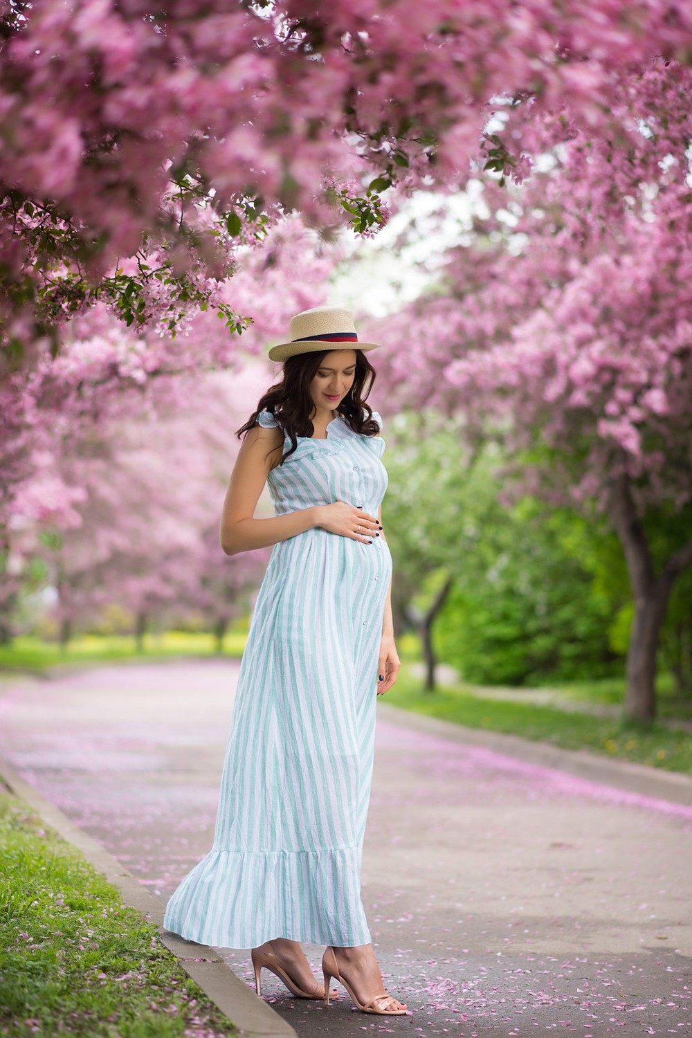 фотосессия, беременности, в цветущем яблоневом саду, москва, екатерининский парк