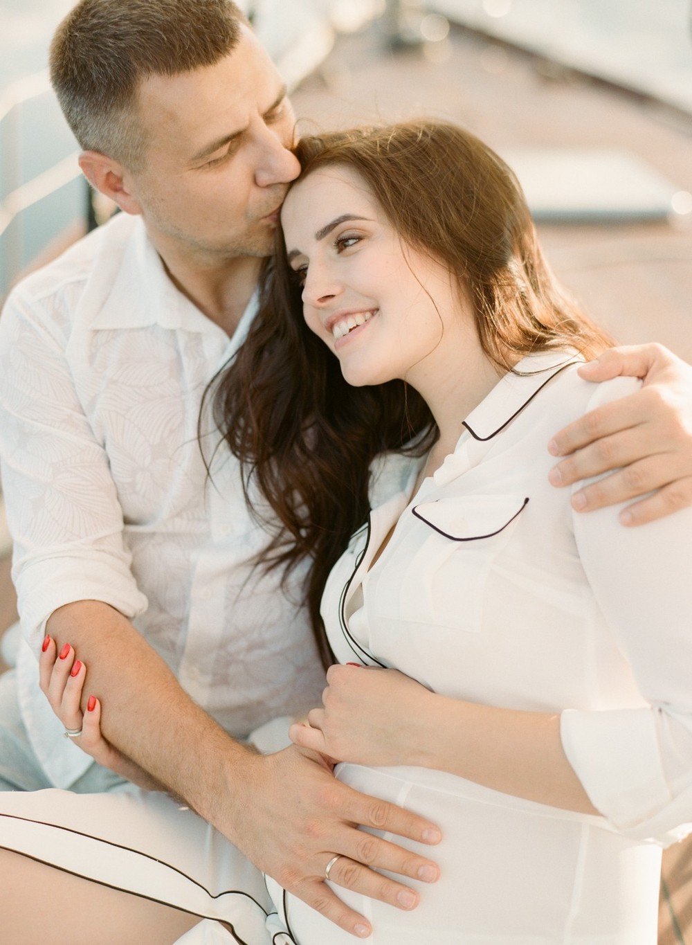 Yacht pregnancy photoshoot. Yana&Dima