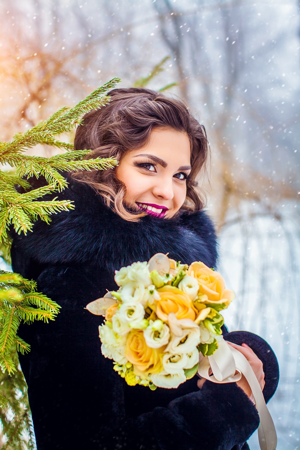 Невеста в зимней природе - фото от Татьяны Поповой