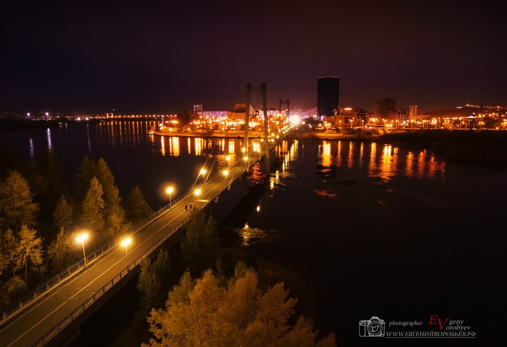 фото Красноярска с высоты квадрокоптер видео ночь