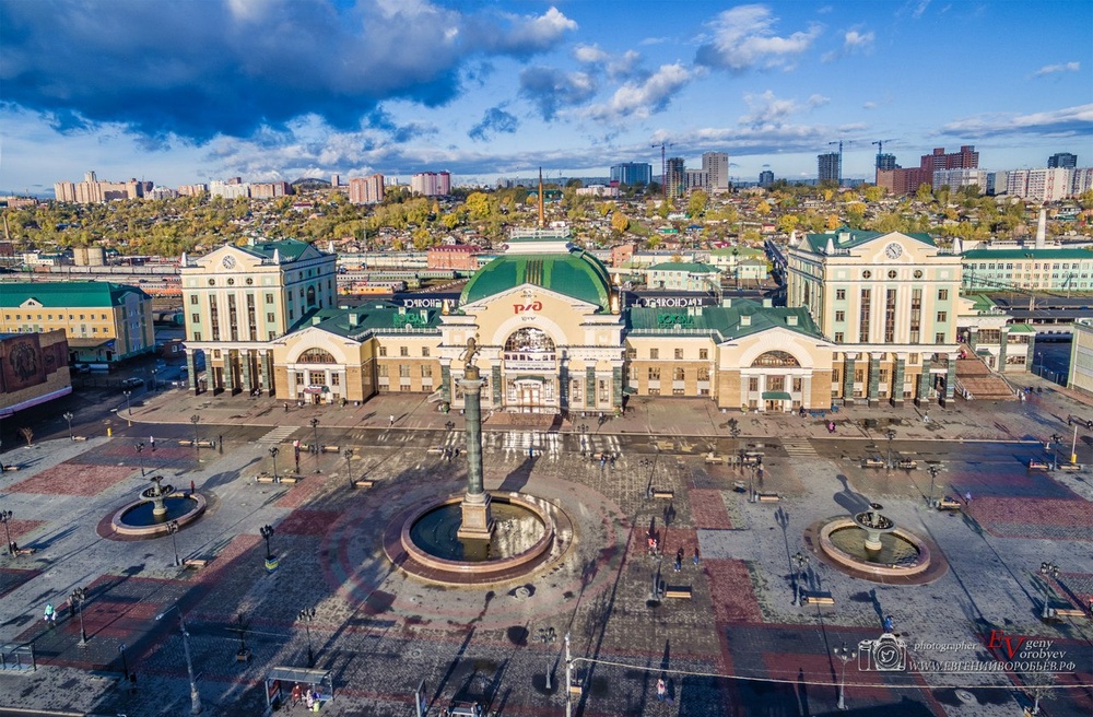 фото Красноярска с высоты квадрокоптер жд вокзал