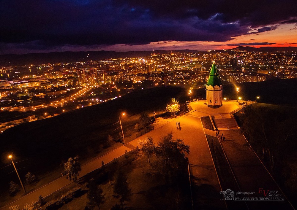 фото Красноярска с высоты часовня квадрокоптер