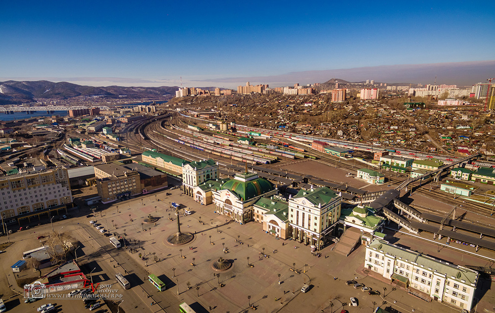 фото квадрокоптер Красноярск с высоты жд вокзал