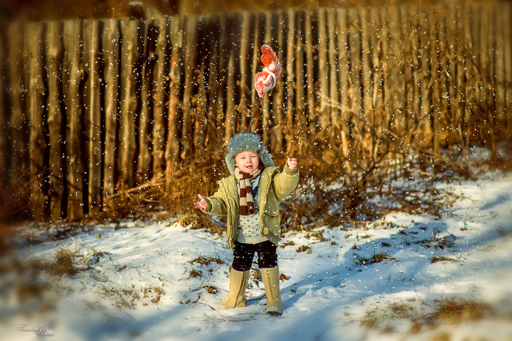 Детская фотосессия - Зимняя прогулка Ромки