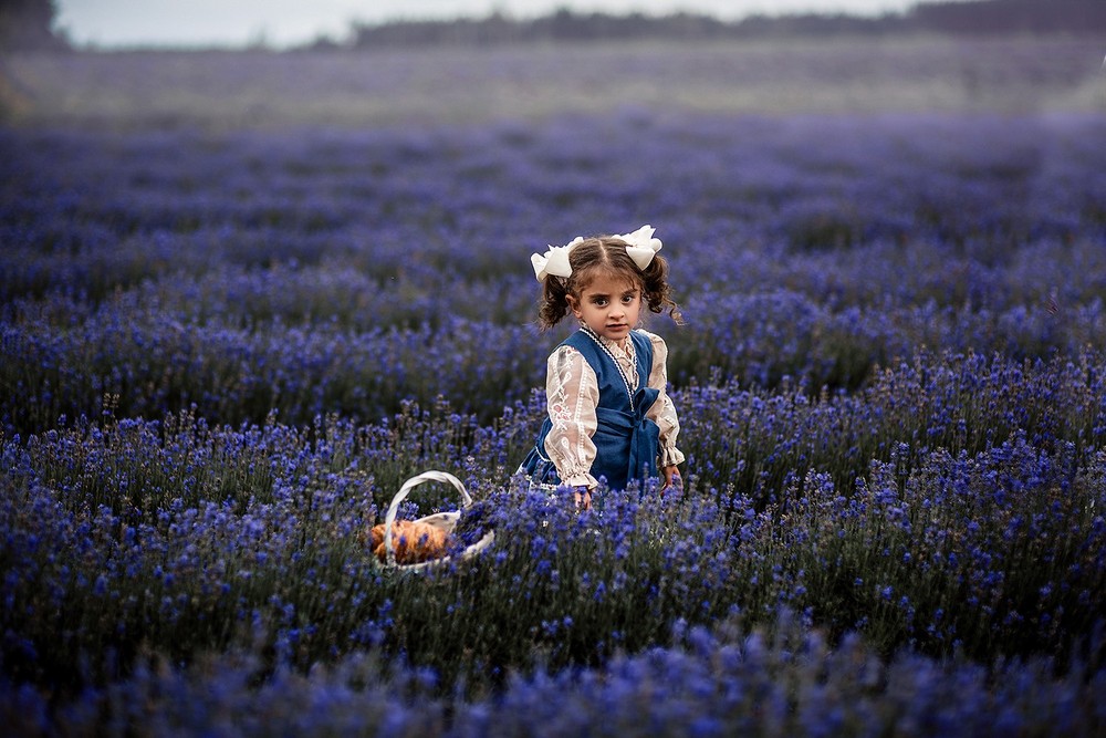 Детская фотосессия - Теона в лавандовом поле