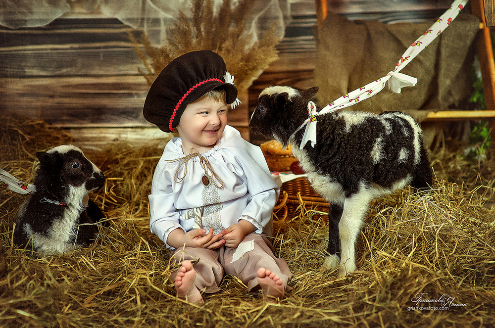 Детская фотосессия - Деревенское утро